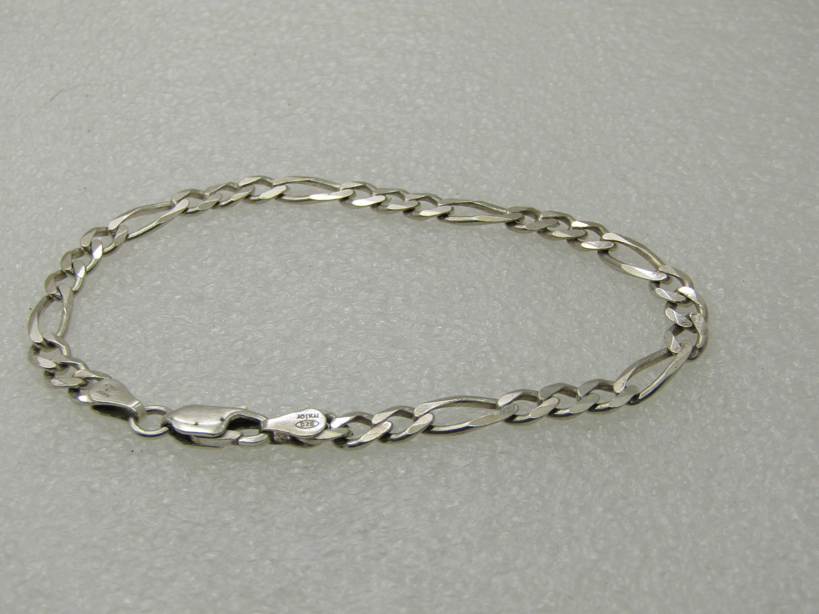Vintage Sterling Silver Figaro Bracelet, Milor, 7.25", Men's/Unisex, 4.5mm (1 of 5)