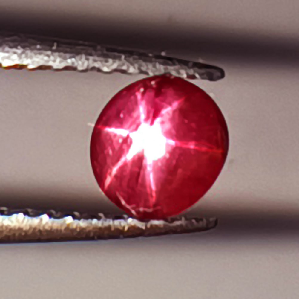 0.75 Ctw Natural Six Line Red Star Ruby Round Cab (1 of 2)