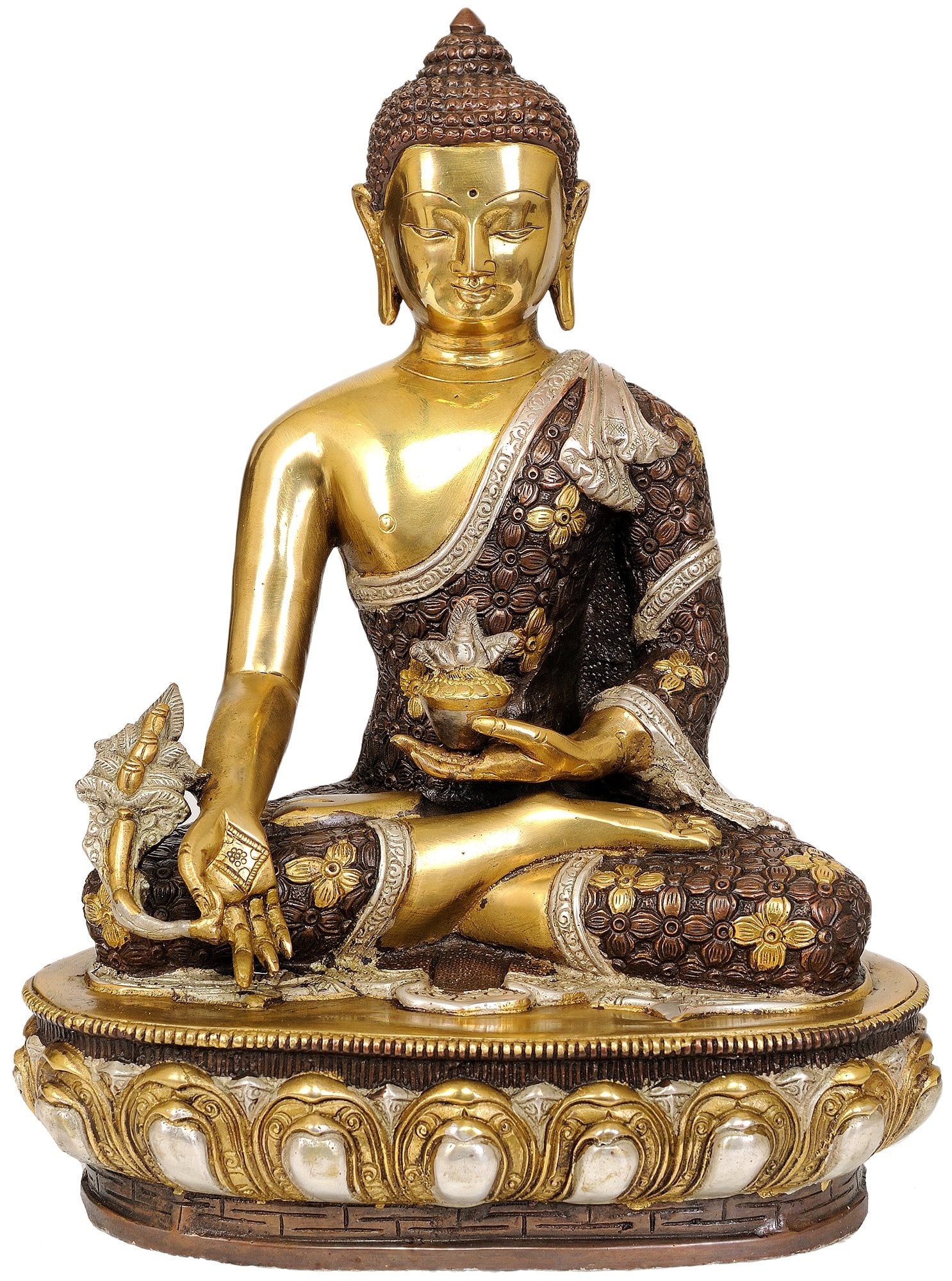 13" Tibetan Buddhist God The Medicine Buddha In Brass: 13 inch x 10 inch x 6.5 inch Reserve: $356.00 Shipping: Domestic: Shipping rates are determined by destination International: Foreign shipping rates are determined by destination. International shippi