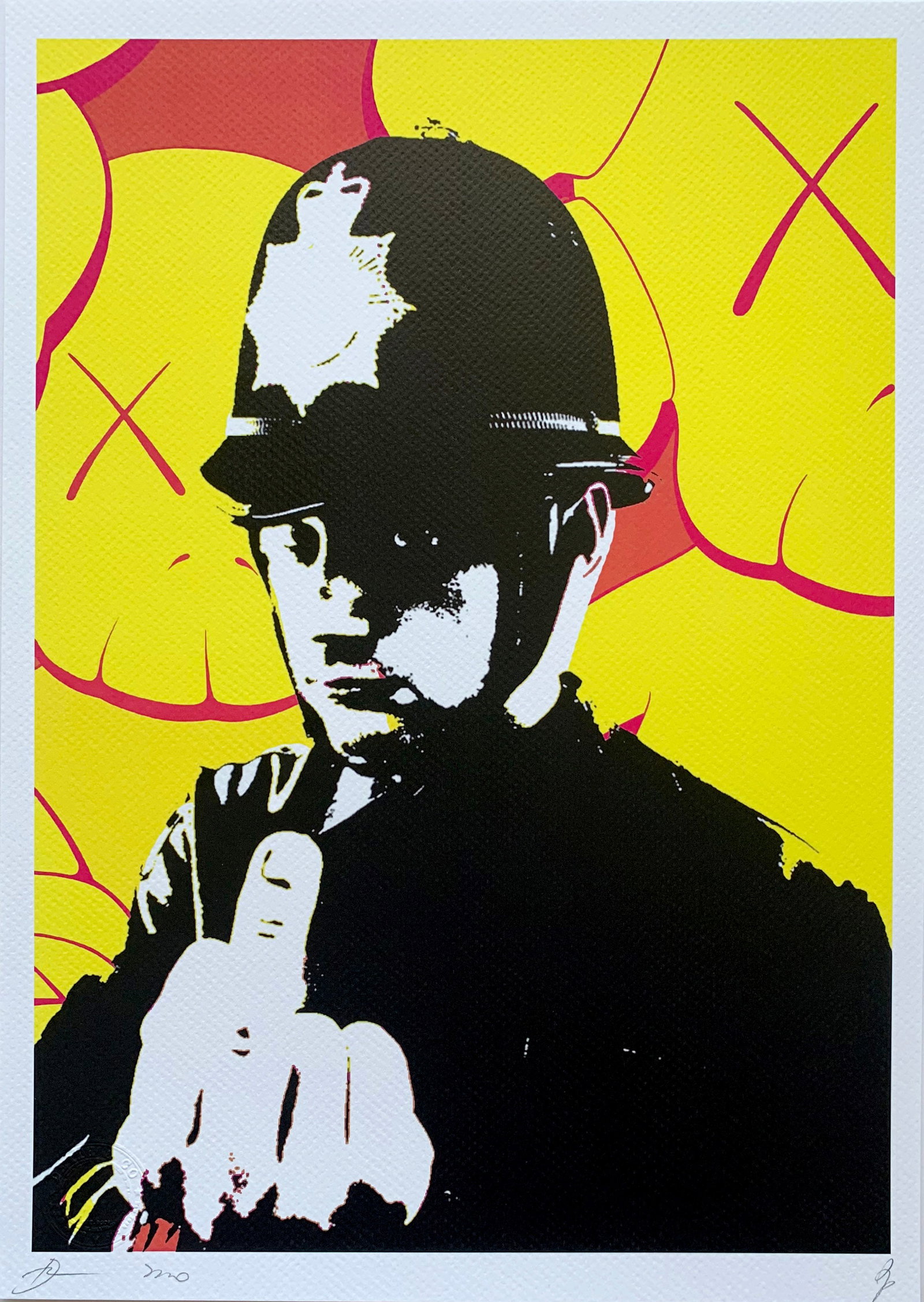 DEATH NYC Banksy Cop: Artist: DEATH NYC Title: DEATH NYC Banksy Cop Date/Period: 21st Century Medium: Giclee on paper Dimension: 12.5 x 17.75 inches Additional Information: limited edition giclee on paper, Hand signed in p