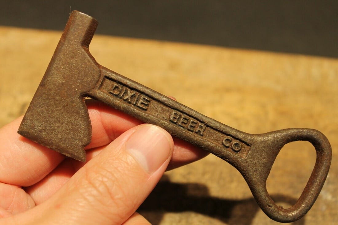 Cast Iron Dixie Beer Bottle Opener Fireman Axe Hatchet (1 of 12)
