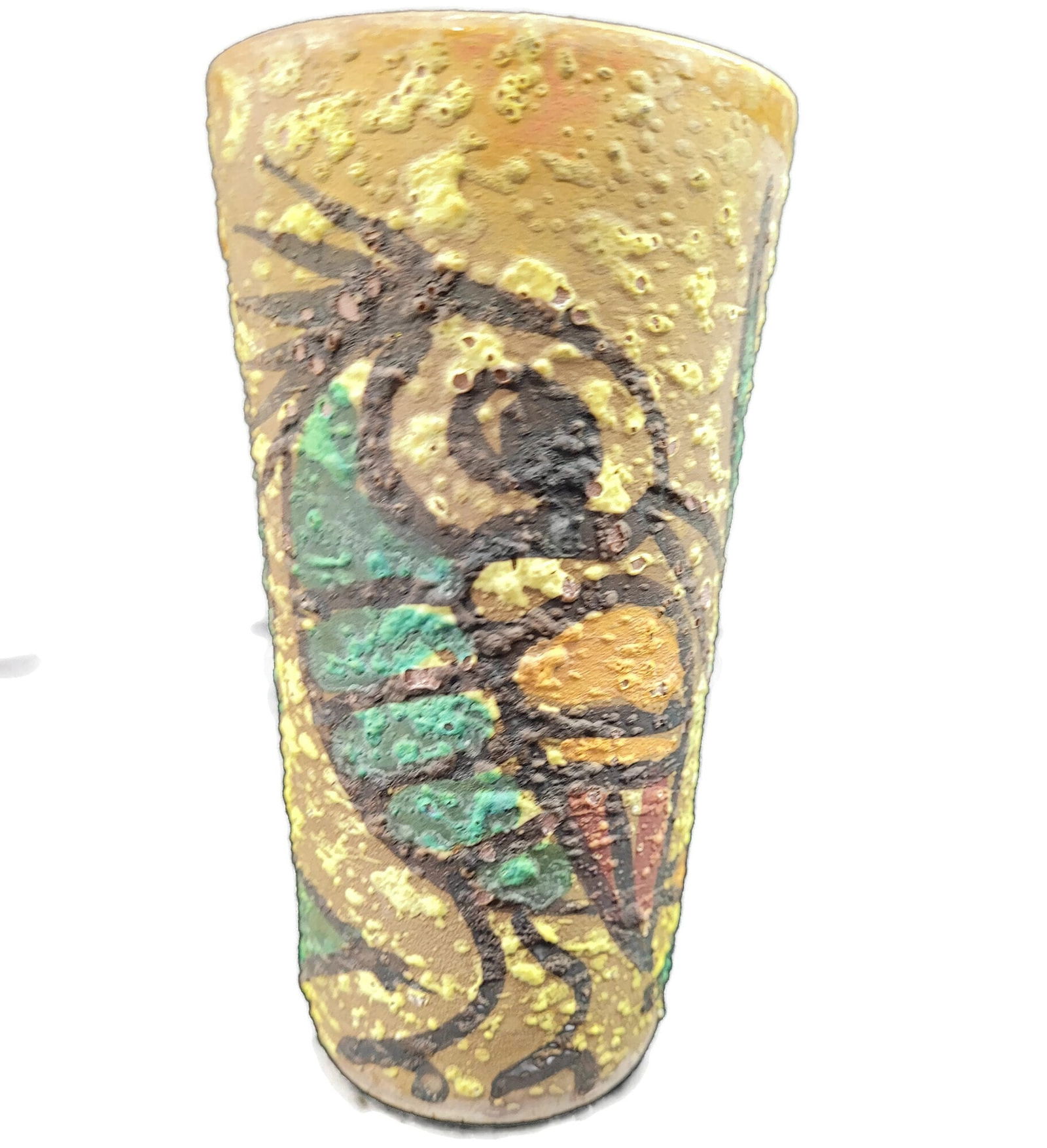 Mid Century Modern Italian Vase Abstract Bird Art Pottery Original Signed Made in Italy (1 of 4)