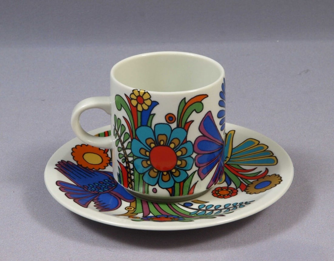 Villeroy & Boch Acapulco Coffee Tea Cup Saucer Set LUXEMBOURG Vintage (1 of 4)