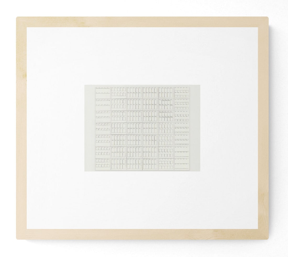 Hanne Darboven - Konstruktionen 1968 - 2018 Offset Lithograph 5.5" x 8": Artist: Hanne Darboven Title: Konstruktionen 1968 Description: "Konstruktionen 1968" by Hanne Darboven, 2018 Unsigned Offset Lithograph. Paper size is 5.5 x 8 inches, with an image size of 5.15 x 5.8