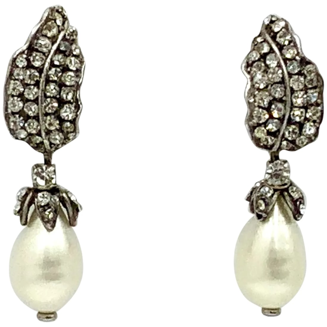 Rare Chanel Statement Earrings Rhinestone & Faux Pearl Fall 1994 (1 of 12)