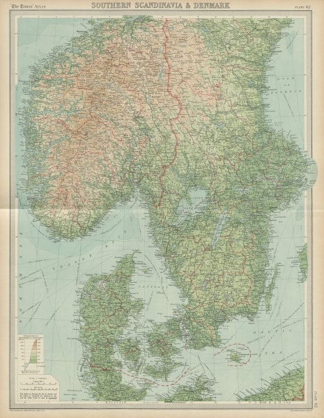 PRAETORIAN PREFECTURE OF GAUL. 'Grande Prefecture des Gaules'. MALLET 1683 map: TITLE/CONTENT OF MAP: 'Southern Scandinavia & Denmark' DATE PRINTED: 1922 IMAGE SIZE: Approx 57.5 x 44.5cm, 22.5 x 17.5 inches (Large); Please note that this is a folding map. TYPE: Antique atlas map 