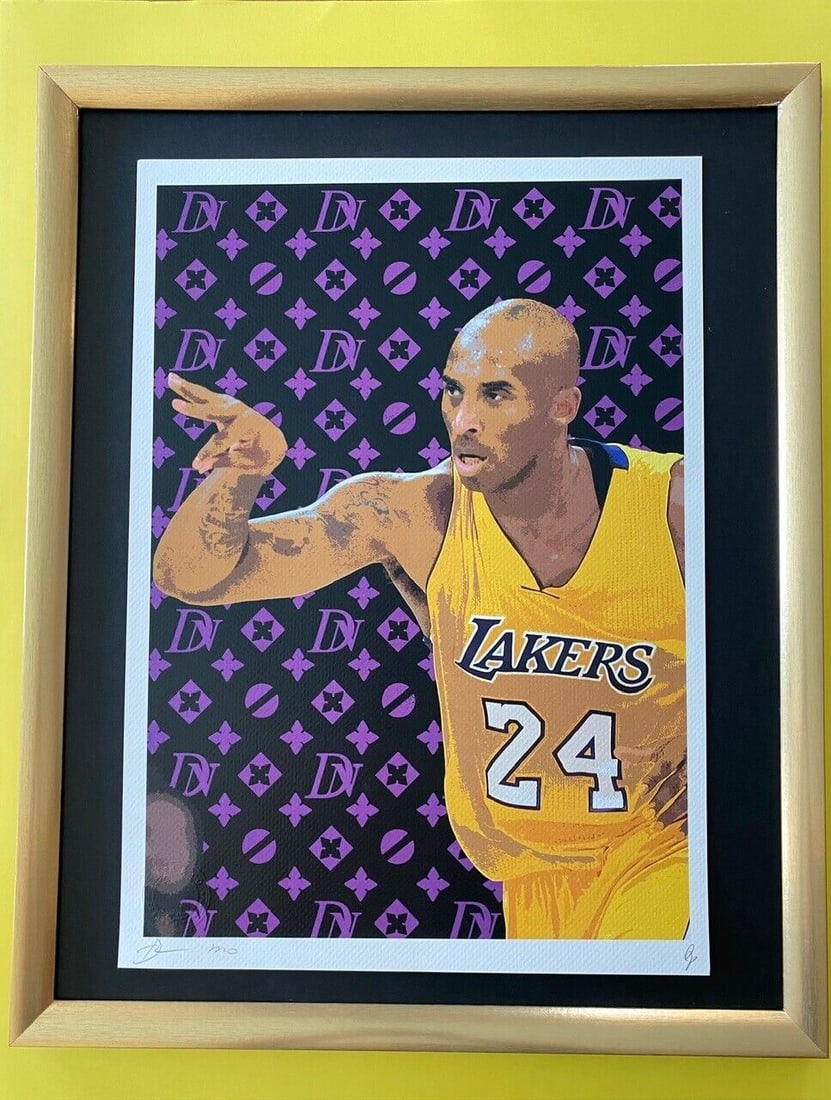 DEATH NYC Hand Signed LARGE Print Framed 16x20in COA POPART KOBE BRYANT LAKERS (1 of 5)