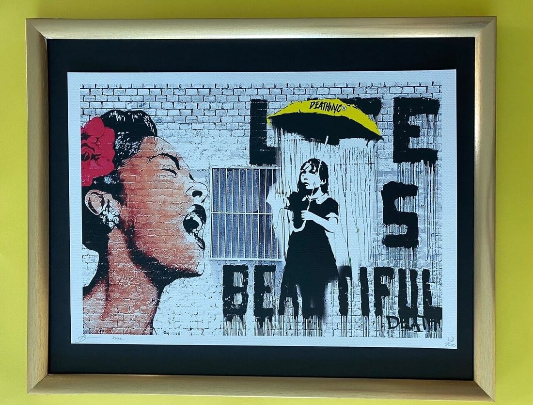 DEATH NYC Hand Signed LARGE Print Framed 16x20in COA POP ART GRAFFITI BANKSY (1 of 5)