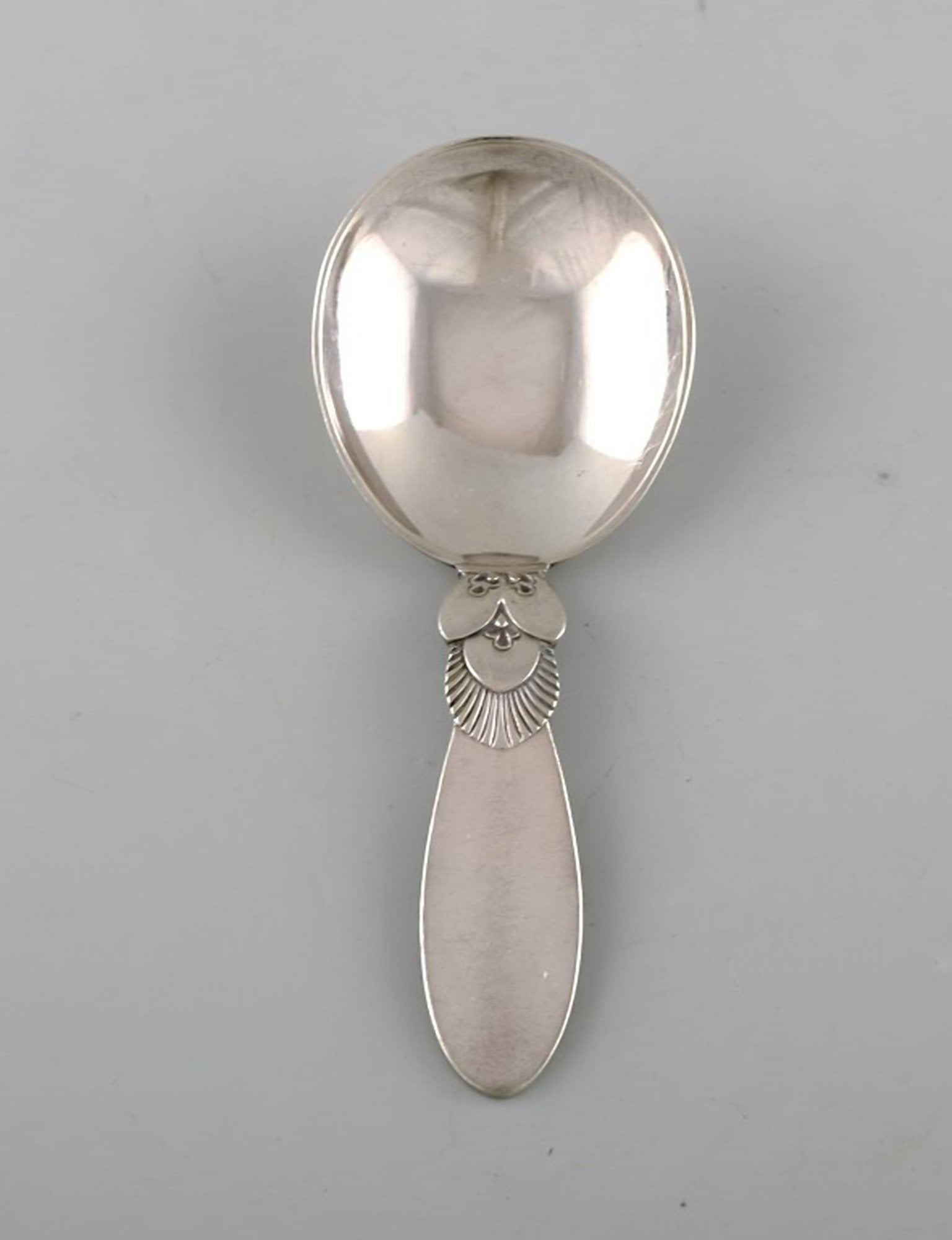 Rare Georg Jensen Cactus jam spoon in Sterling silver. 1933-44. (1 of 4)