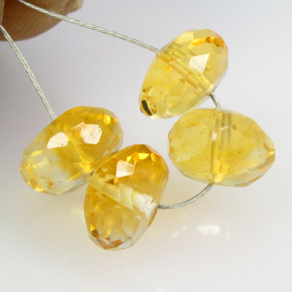 6.71 Ctw Natural 4 Citrine Drilled Round Beads (1 of 2)