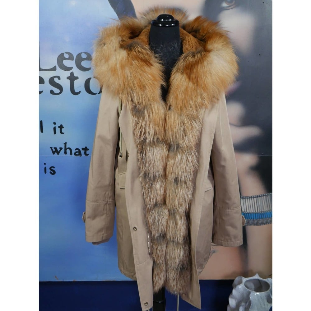 Beautiful Red Fox Fur Trimmed Parka Coat Jacket (1 of 7)