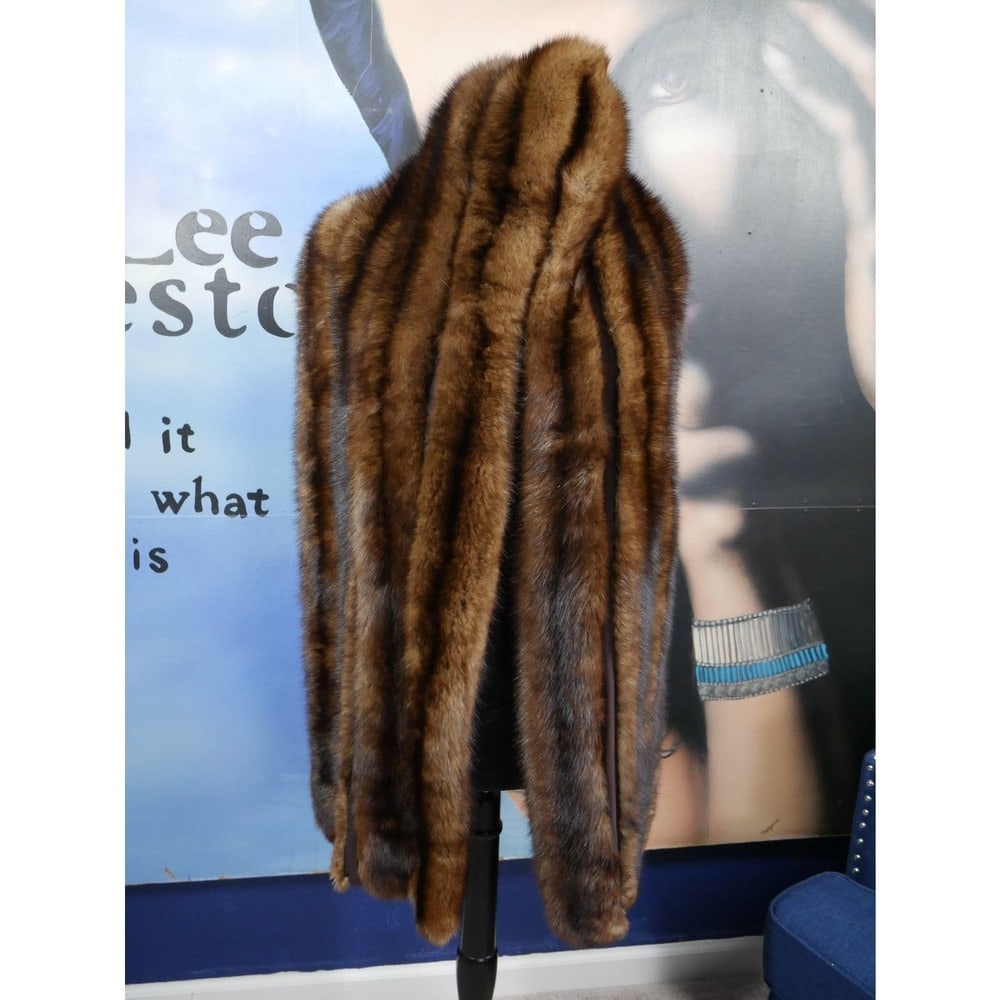 Gorgeous Russian Sable Fur Straight Stole Wrap Cape Coat Jacket (1 of 3)