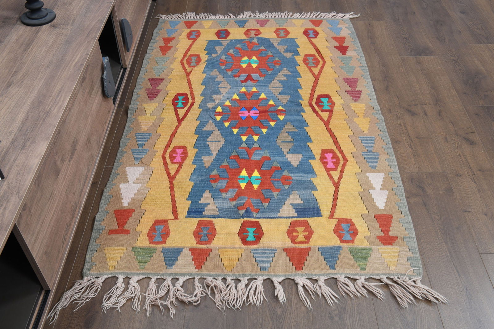 4x6 Turkish Kilim Handmade Wool Cotton Rug 1970s (1 of 10)