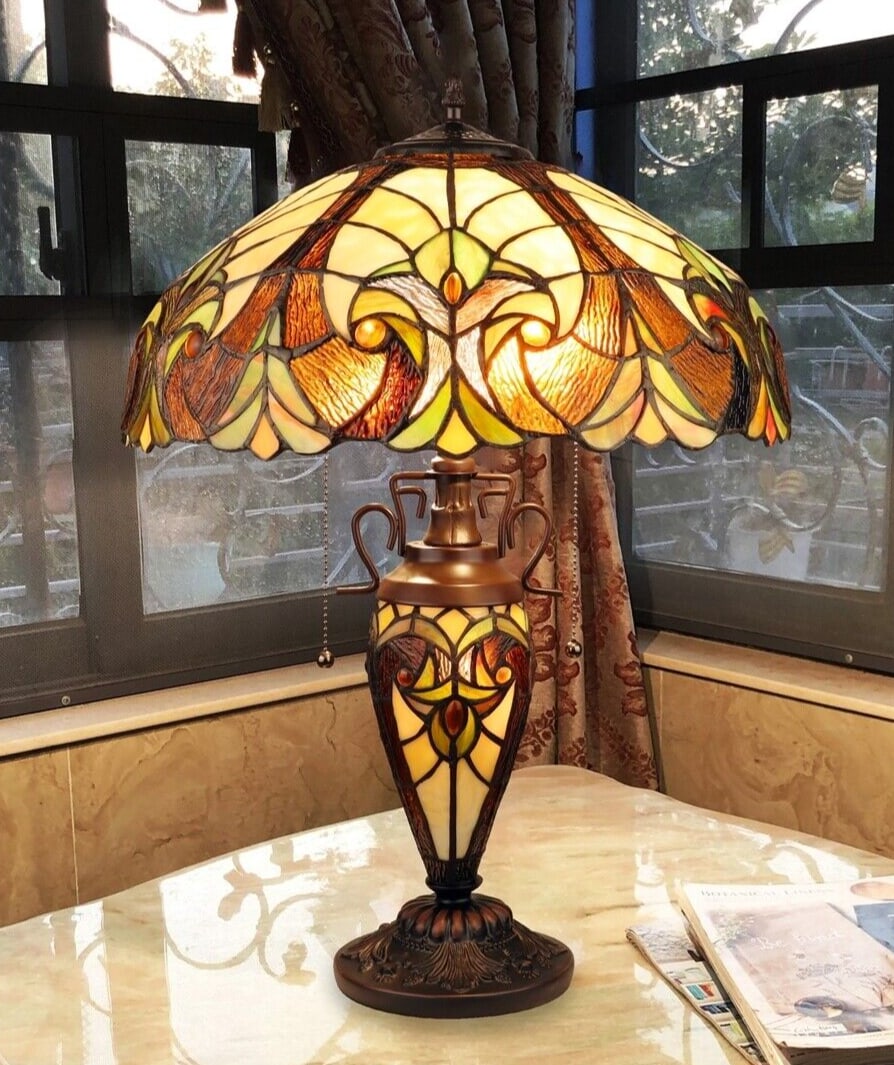 Tiffany Style Table Lamp Handcrafted Stained Glass (1 of 8)
