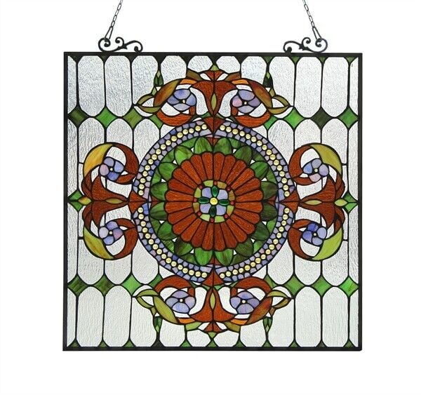25" Victorian Stained Glass Window Hanging Panel Suncatcher (1 of 3)
