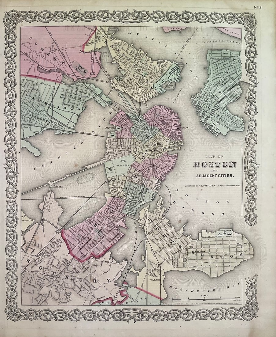 1859 Map of Boston and surrounding communities by Colton (1 of 1)