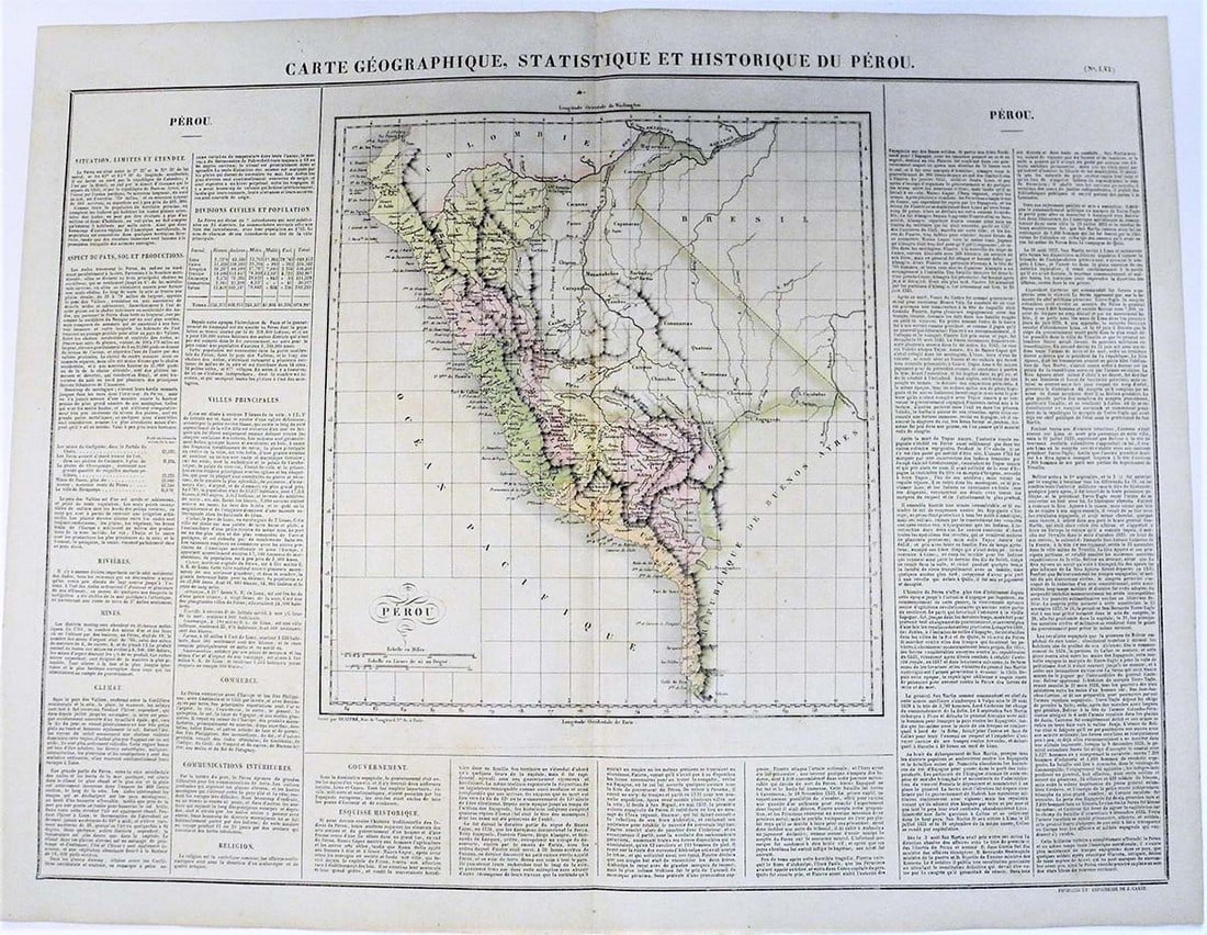 Carte Geographique, Statistique Et Historique Du Perou. (1 of 1)