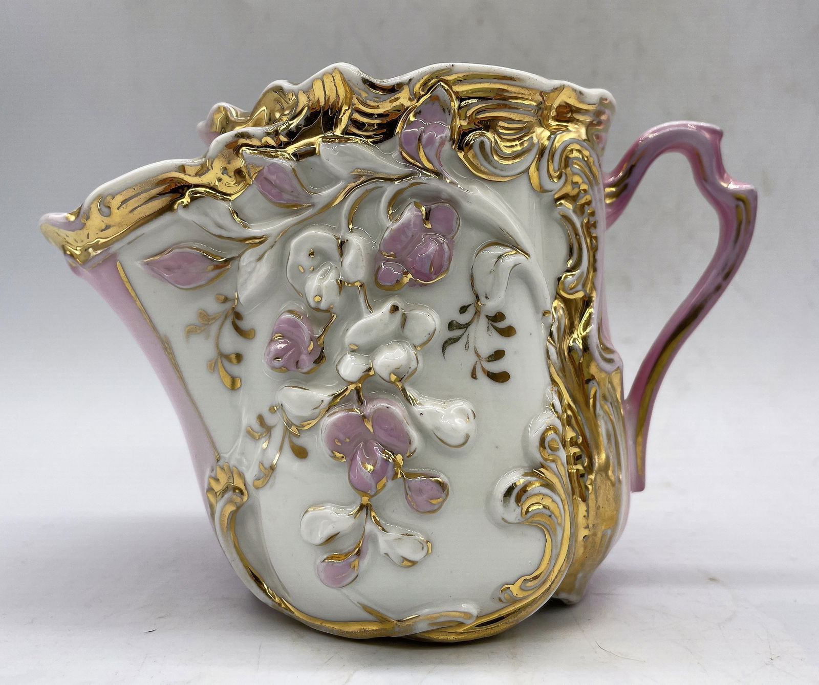 PORCELAIN BARBER SCUTTLE SHAVING MUG CUP GOLD ACCENTS (1 of 8)