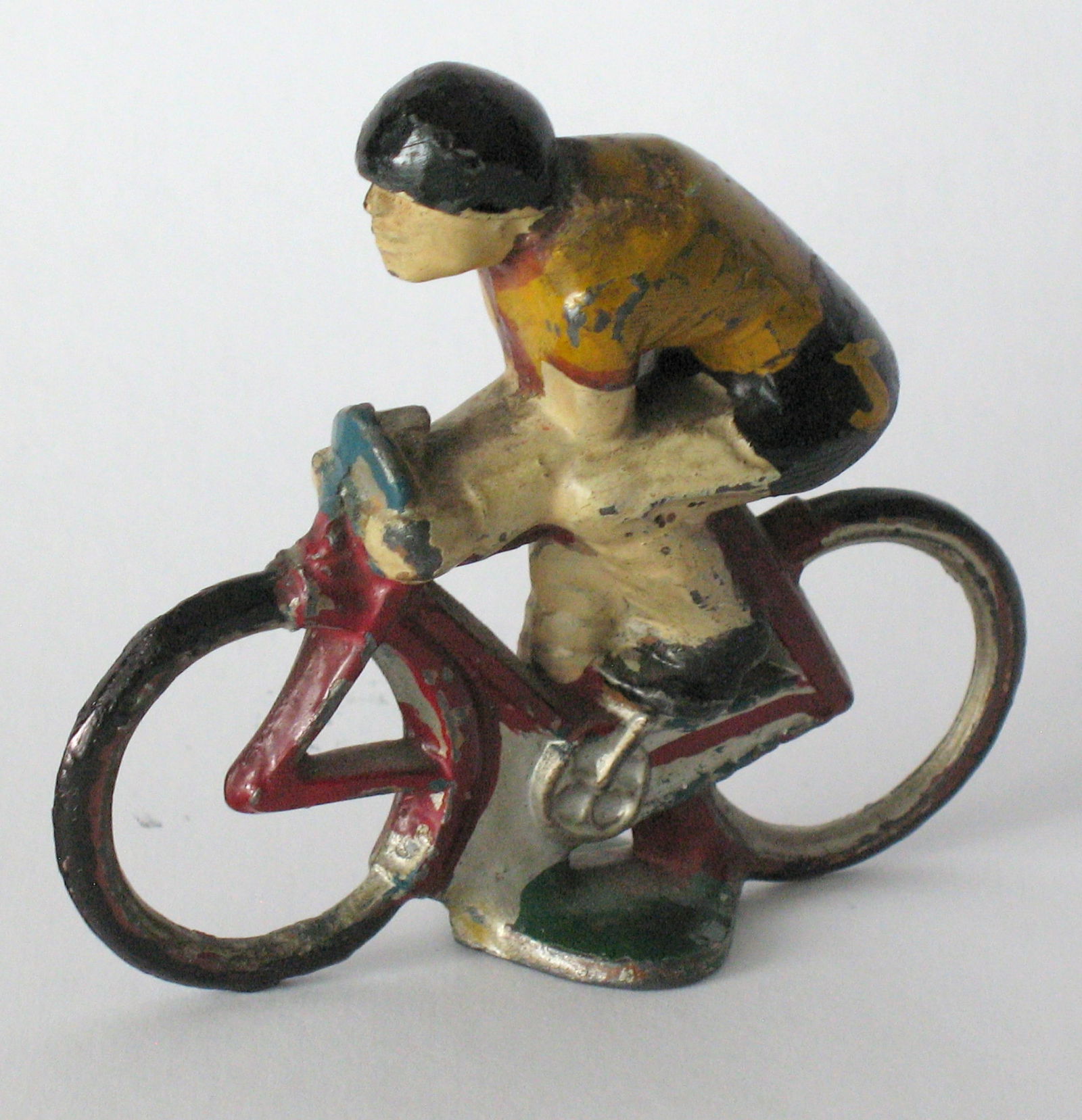 Antique cast metal bicycle racer paper weight (1 of 3)