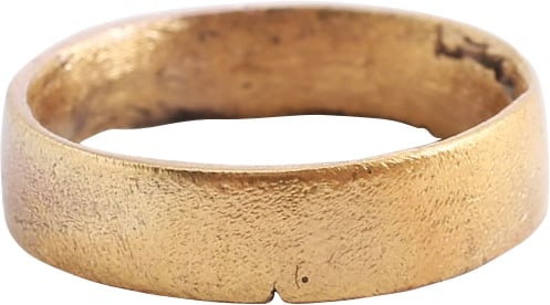 VIKING BEARD RING 866-1067 AD: Danelaw England. 3.9mm thickness with LOW rounded face. Just over 1/2” inside diameter (0.52”). The use of beard rings by Vikings is well documented though very few genuine examples surviv
