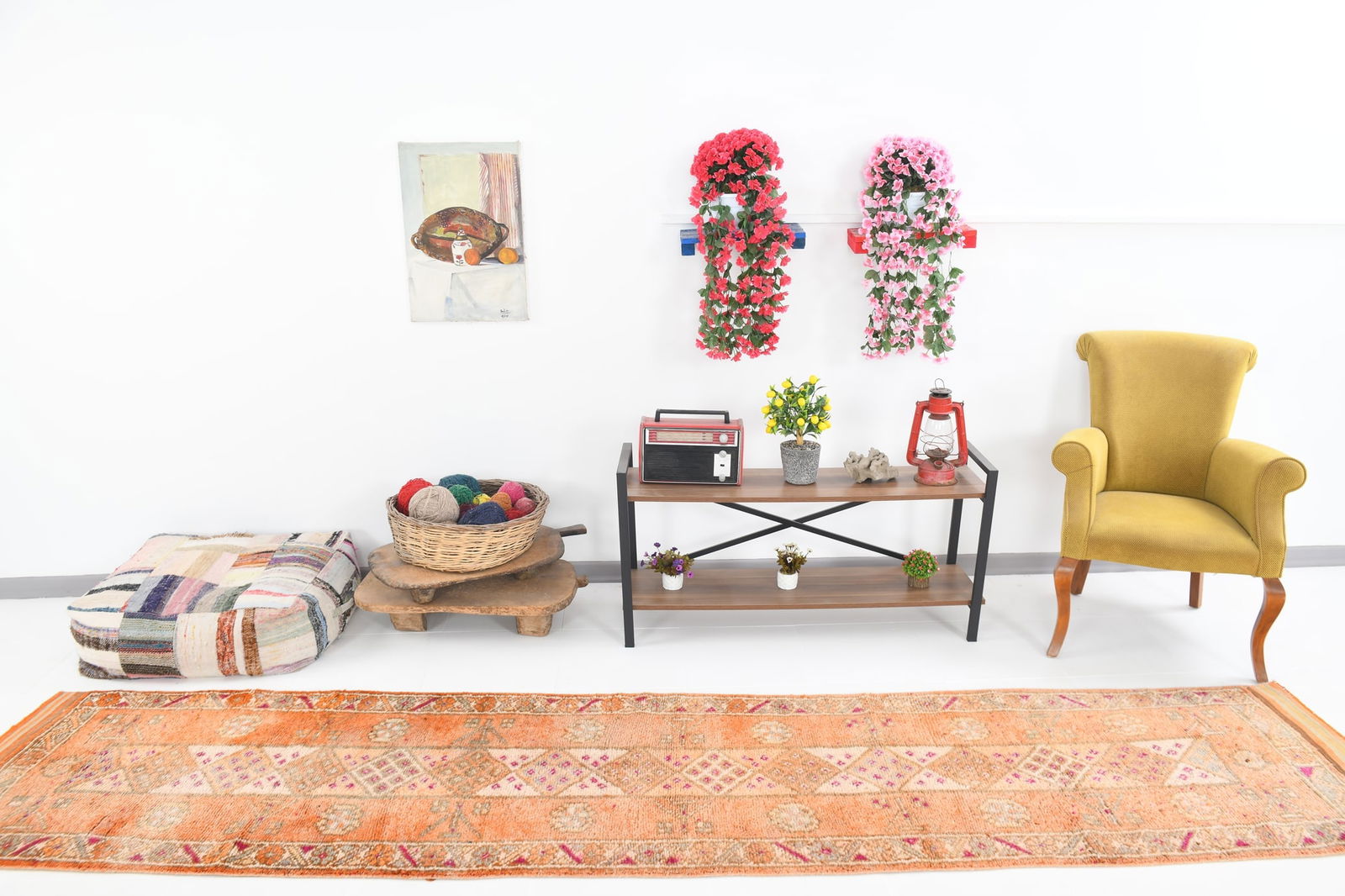 2' x 12' Vintage Herki Runner Rug - 18081: Title: 2' x 12' Vintage Herki Runner Rug - 18081 Description: Vintage Herki Runner Rug Handmade, handwoven with traditional technique. Low pile, soft rug. Rug Condition: Fully cleaned and ready to use