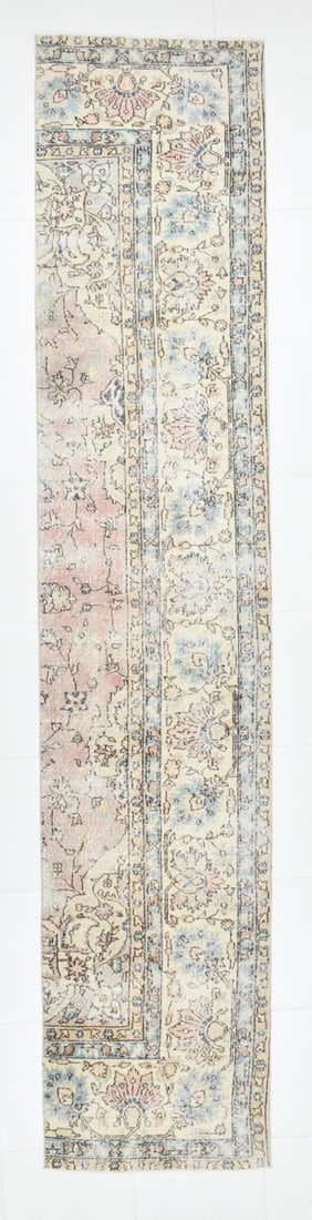 2' x 11' Vintage Turkish Runner Rug - 22582: Title: 2' x 11' Vintage Turkish Runner Rug - 22582 Description: Vintage Turkish Runner Rug Handmade, handwoven with traditional technique. Low pile, soft rug. Rug Condition: Fully cleaned and ready to