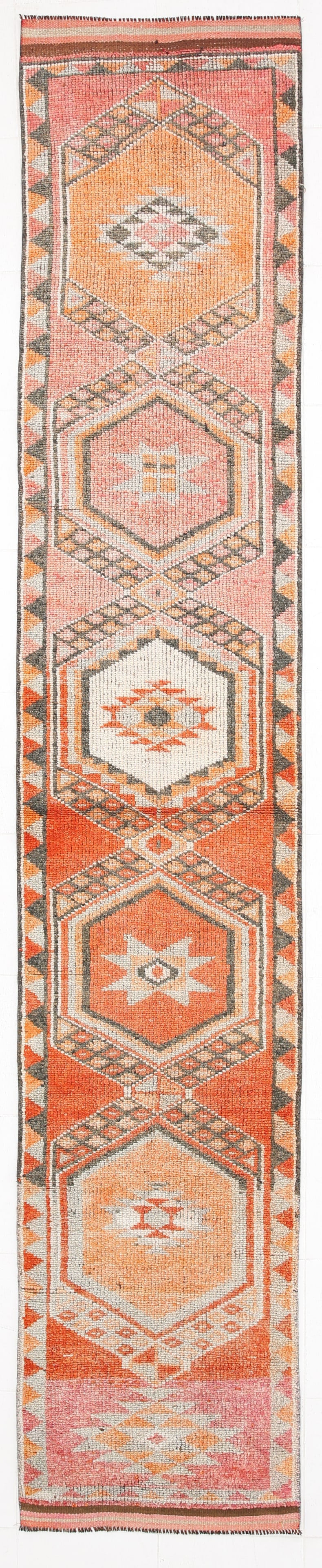 2' x 14' Vintage Herki Runner Rug - 23510: Title: 2' x 14' Vintage Herki Runner Rug - 23510 Description: Vintage Herki Runner Rug Handmade, handwoven with traditional technique. Low pile, soft rug. Rug Condition: Fully cleaned and ready to use