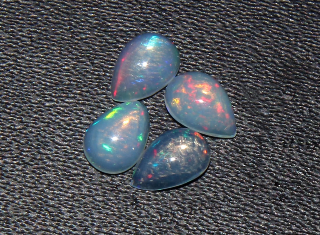 Lovely " Fire Ethiopian Opal " 1.05 Cts Natural Ethiopian Opal Pair (1 of 2)