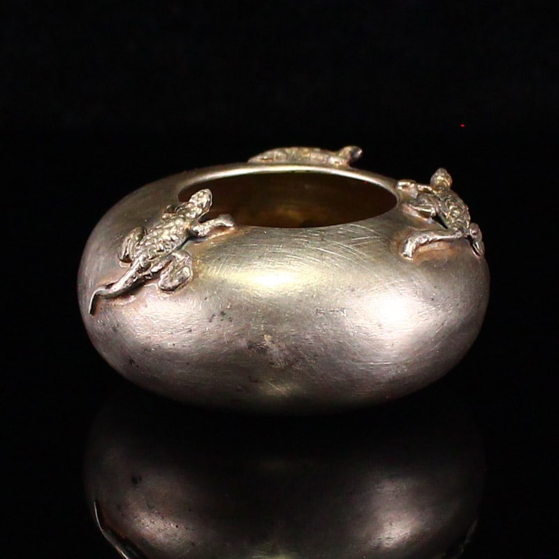 Chinese Pure Silver Lizard Brush Washer (1 of 6)