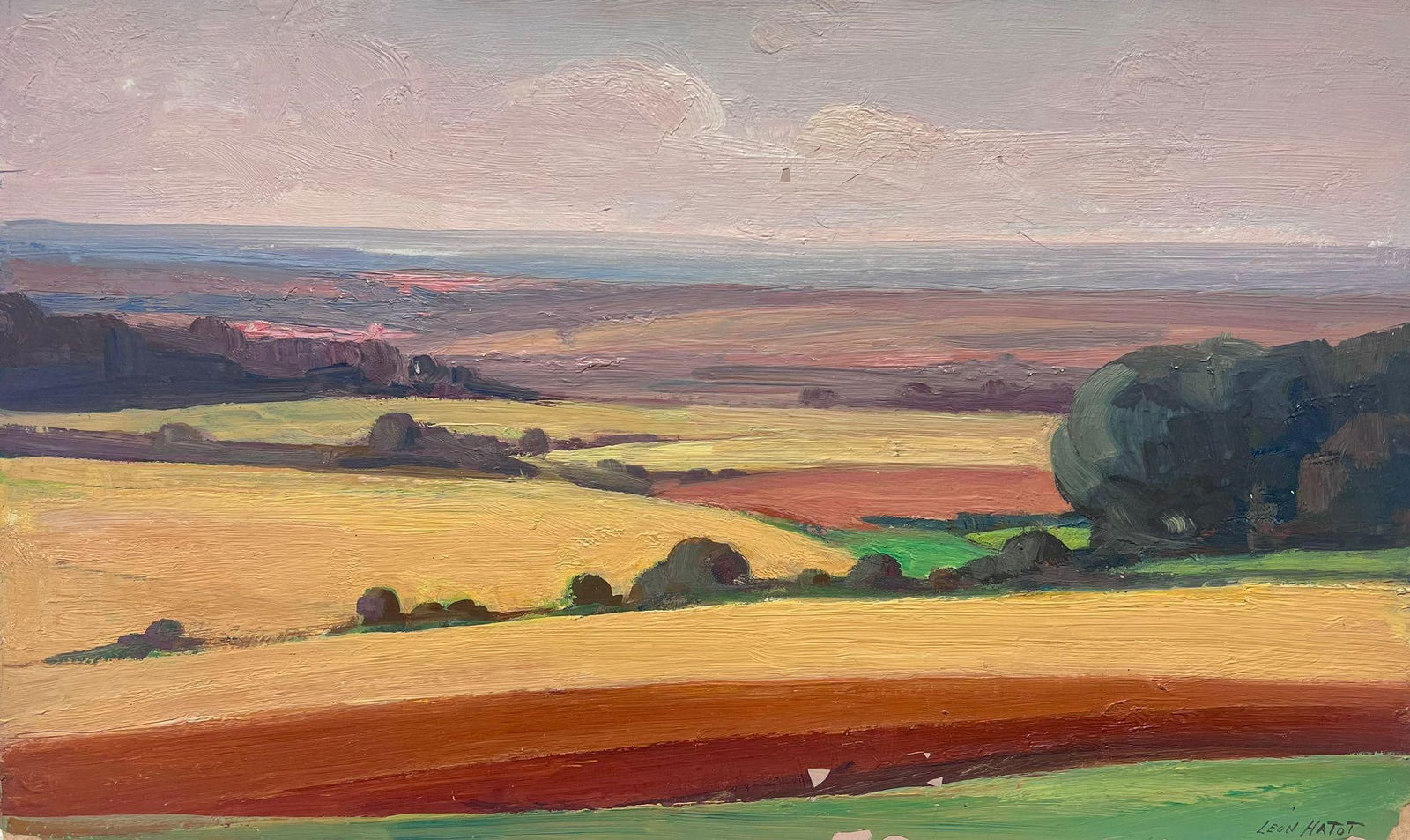 Mid 20th Century French Oil Painting Rural Autumn Fields French Landscape (1 of 19)