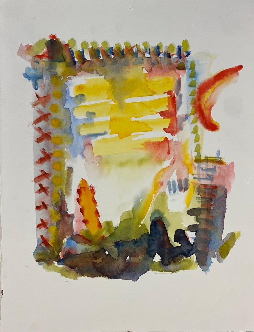 French Expressionist Abstract Original Painting Artists Studio Provenance Mid 20th Century (1 of 3)