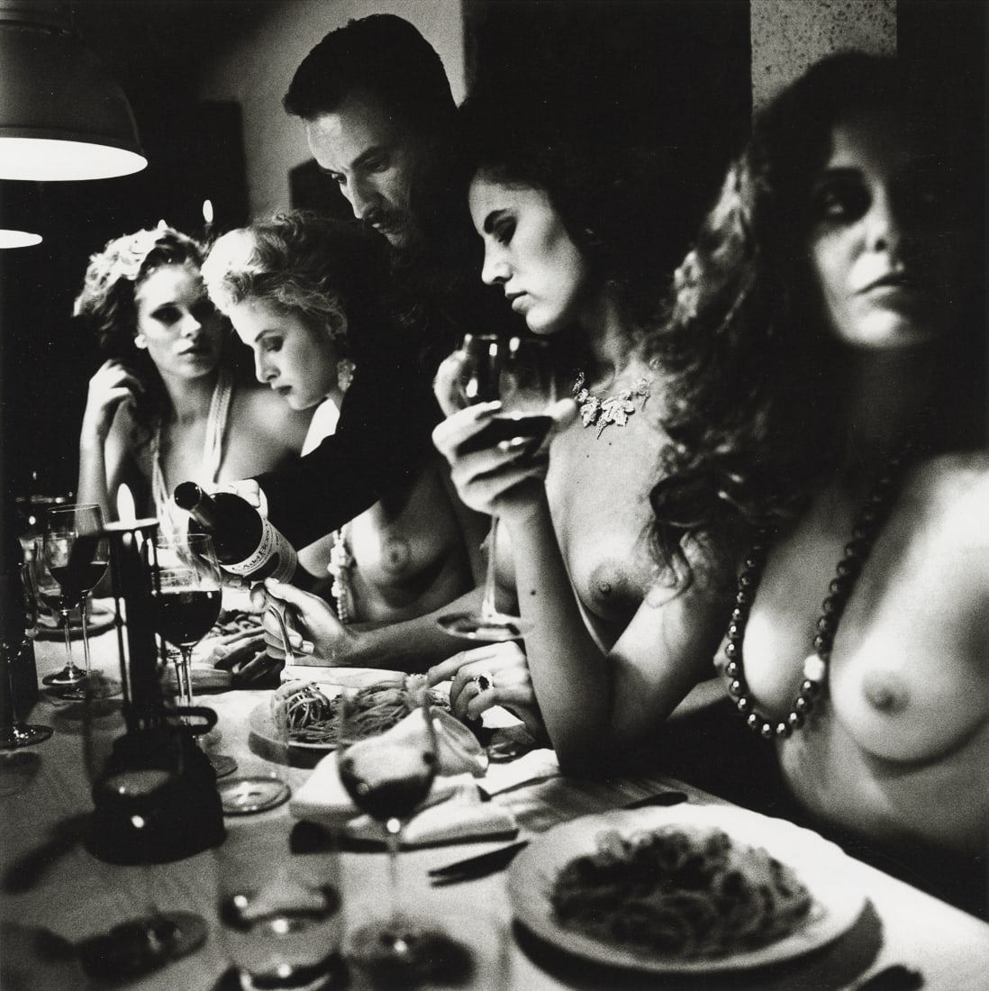 HELMUT NEWTON - Ca' del Bosco, Italy, 1989: Artist: Helmut Newton Title: Ca' del Bosco, Italy, 1989 Medium: Photo Litho, 2009, Italy Dimensions: 9.65x9.65" Description: Heat Wax Mounted on 12x16" Conservation Board Artist Bio: Helmut Newton (19