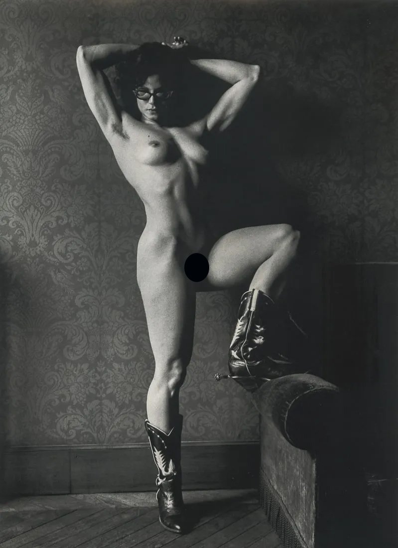 HELMUT NEWTON - Lisa Lyon in Paris IV, 1980: Artist: Helmut Newton Title: Lisa Lyon in Paris IV, 1980 Medium: Photoengraving, 1982, USA Dimensions: 8.15x11.15" Description: Heat Wax Mounted on 12x16" Conservation Board Artist Bio: Helmut Newton 