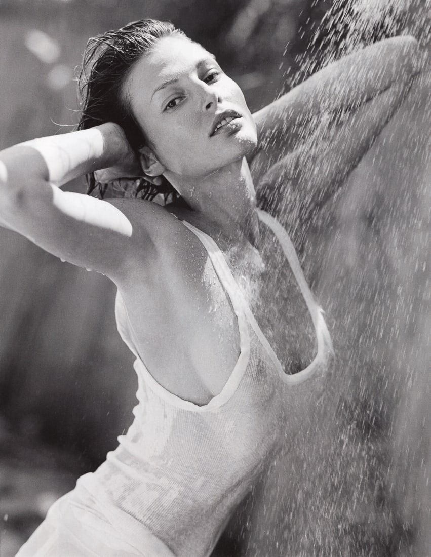 BRUCE WEBER - Bridget Hall, 2003: Artist: Bruce Weber Title: Bridget Hall, 2003 Medium: Photo Litho, 2015, Italy Dimensions: 6.7x8.65" Description: Heat Wax Mounted on 8.5x11" Conservation Board Artist Bio: Bruce Weber is an American 