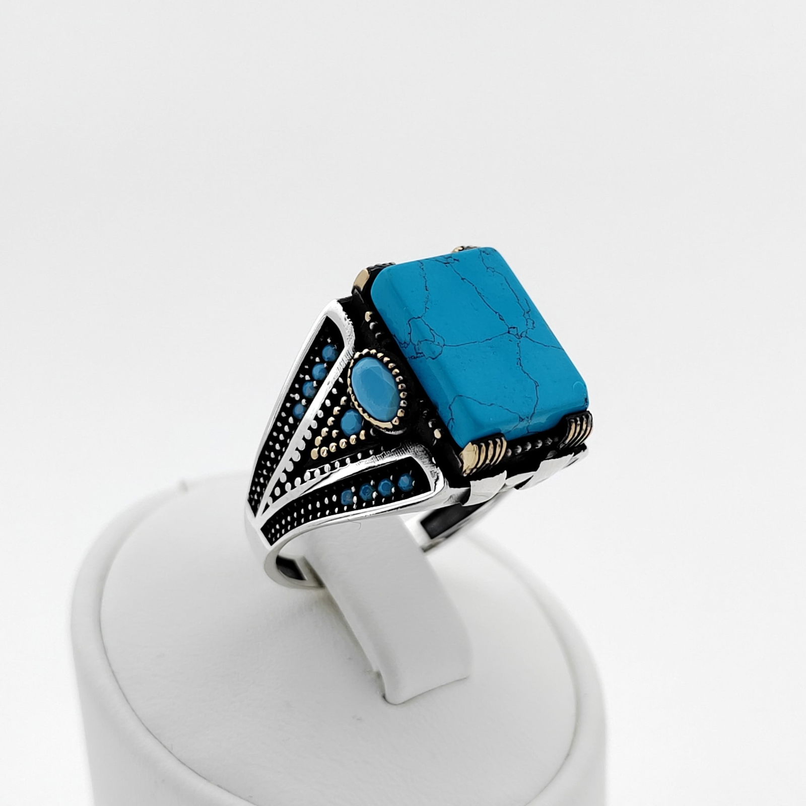 925 Silver Men's Ring with Turquoise (1 of 8)
