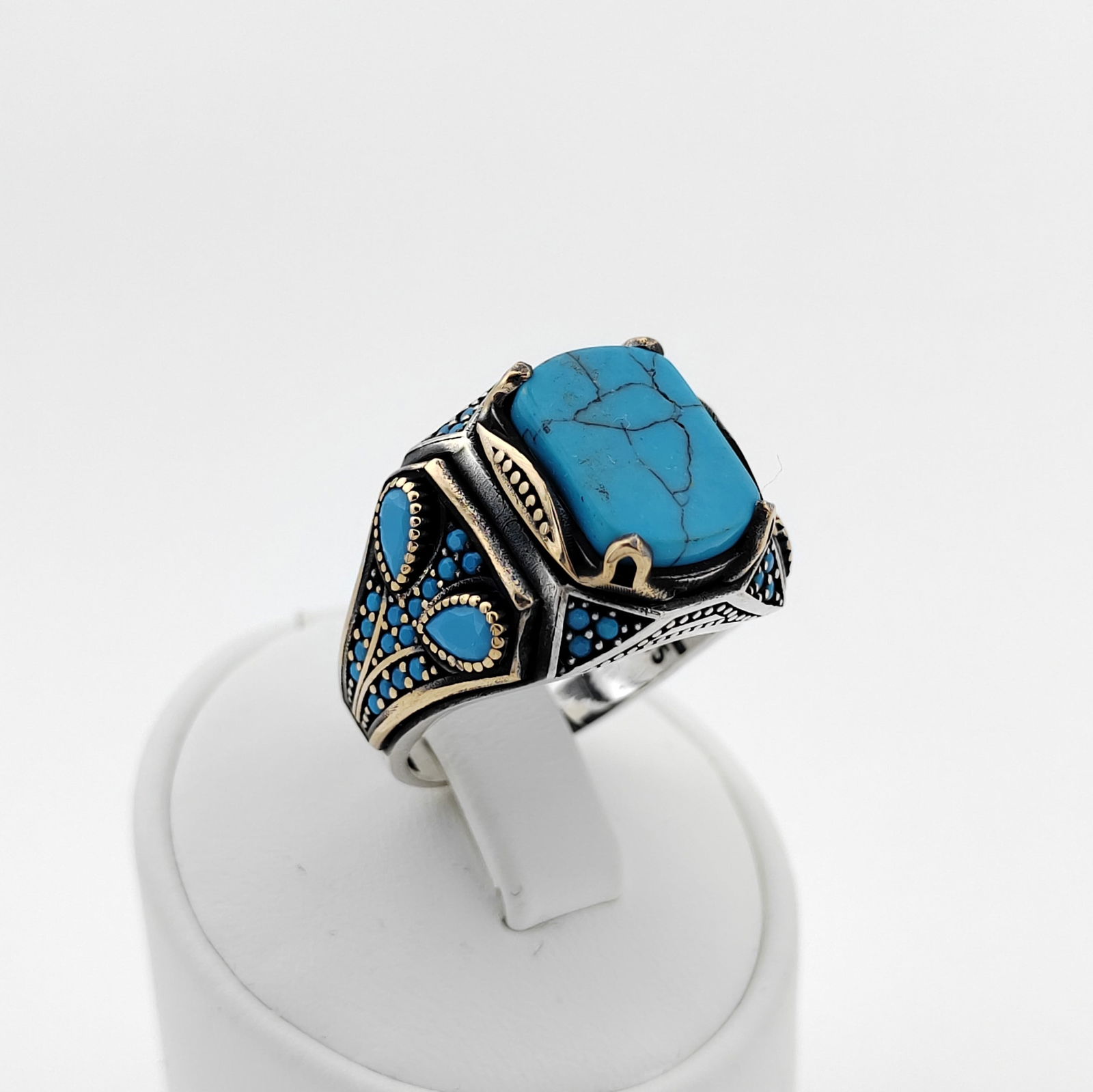 925 Silver Men's Ring with Turquoise (1 of 8)