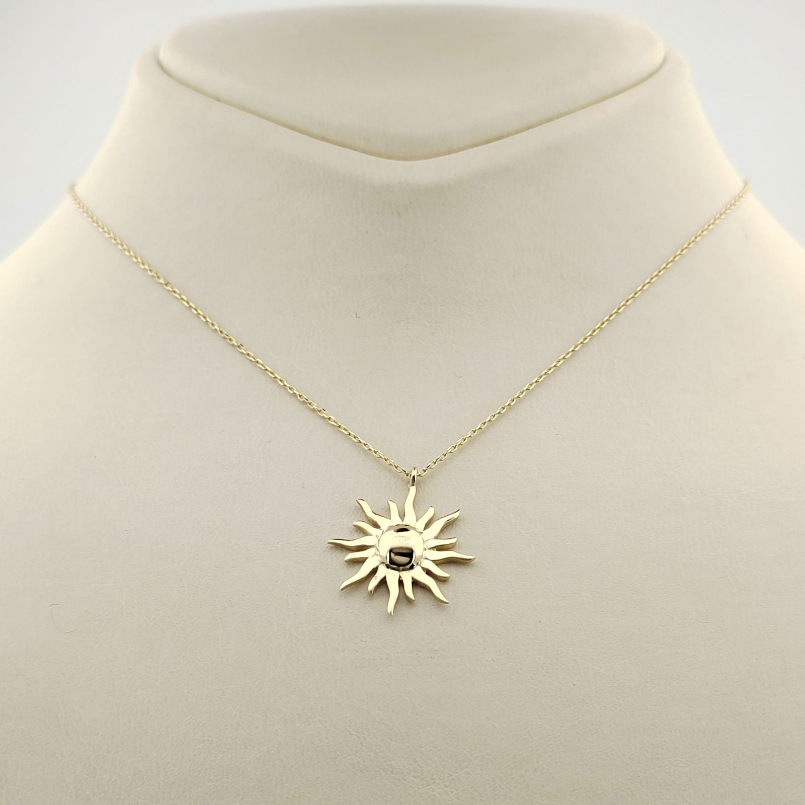 14K 585 Yellow Gold Sun Necklace,Ladies Necklace (1 of 8)