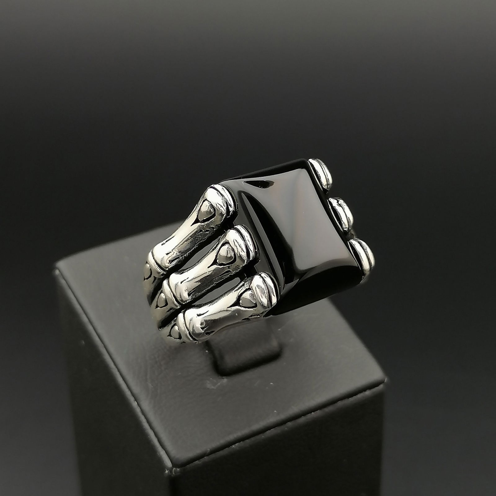 925 Silver Men's Ring with Black Onyx (1 of 8)