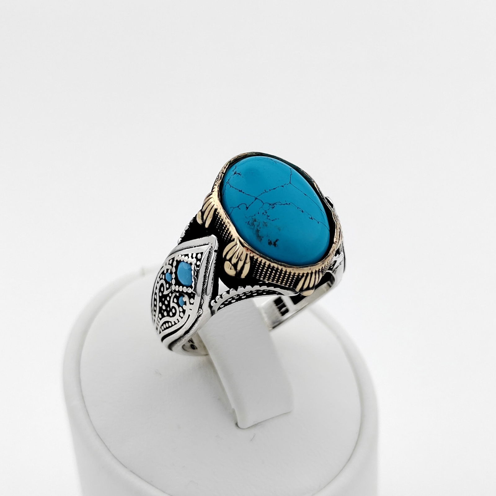925 Silver Men's Ring with Turquoise (1 of 8)