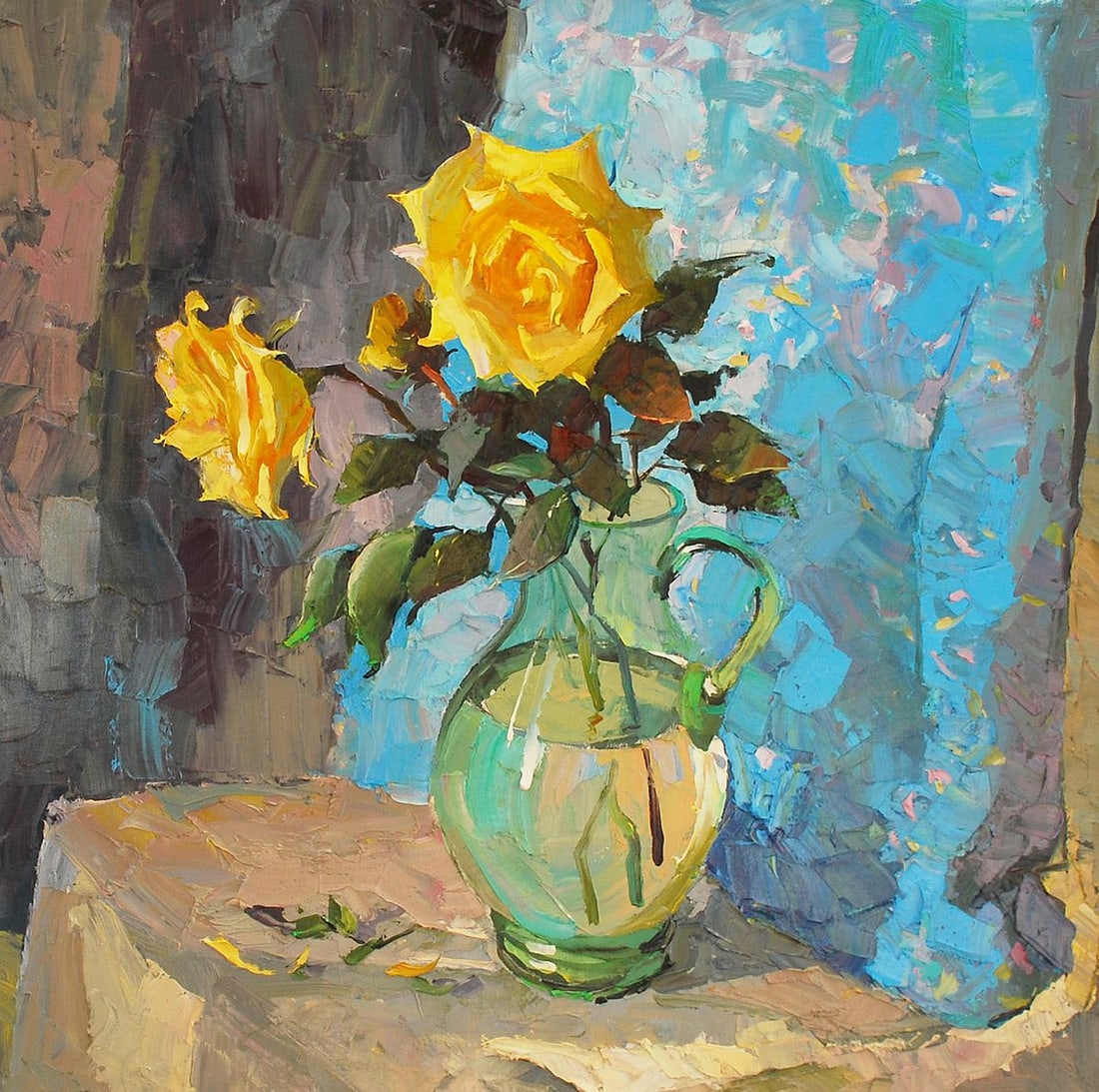 Oil painting Yellow roses Egor Ktpatunov (1 of 6)