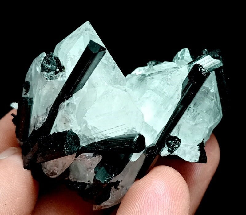 51 Grams Beautiful Bunch Of Black Tourmaline On Quartz Specimen From Skardu Pakistan (1 of 7)
