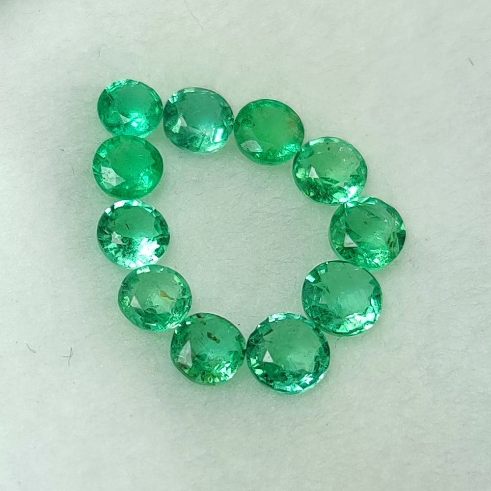 1.59 Ctw Natural Zambian Emerald Round Necklace Set (1 of 2)