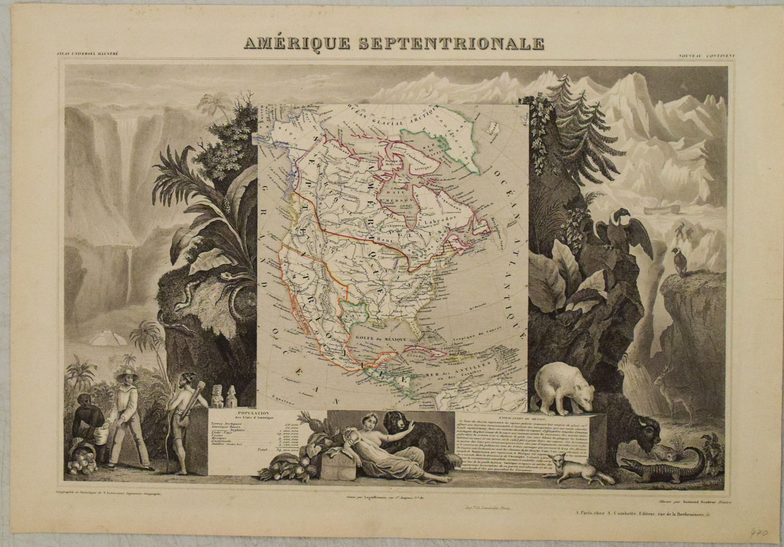 1840 Levasseur Map of North America - Amerique Septrentionale (1 of 1)