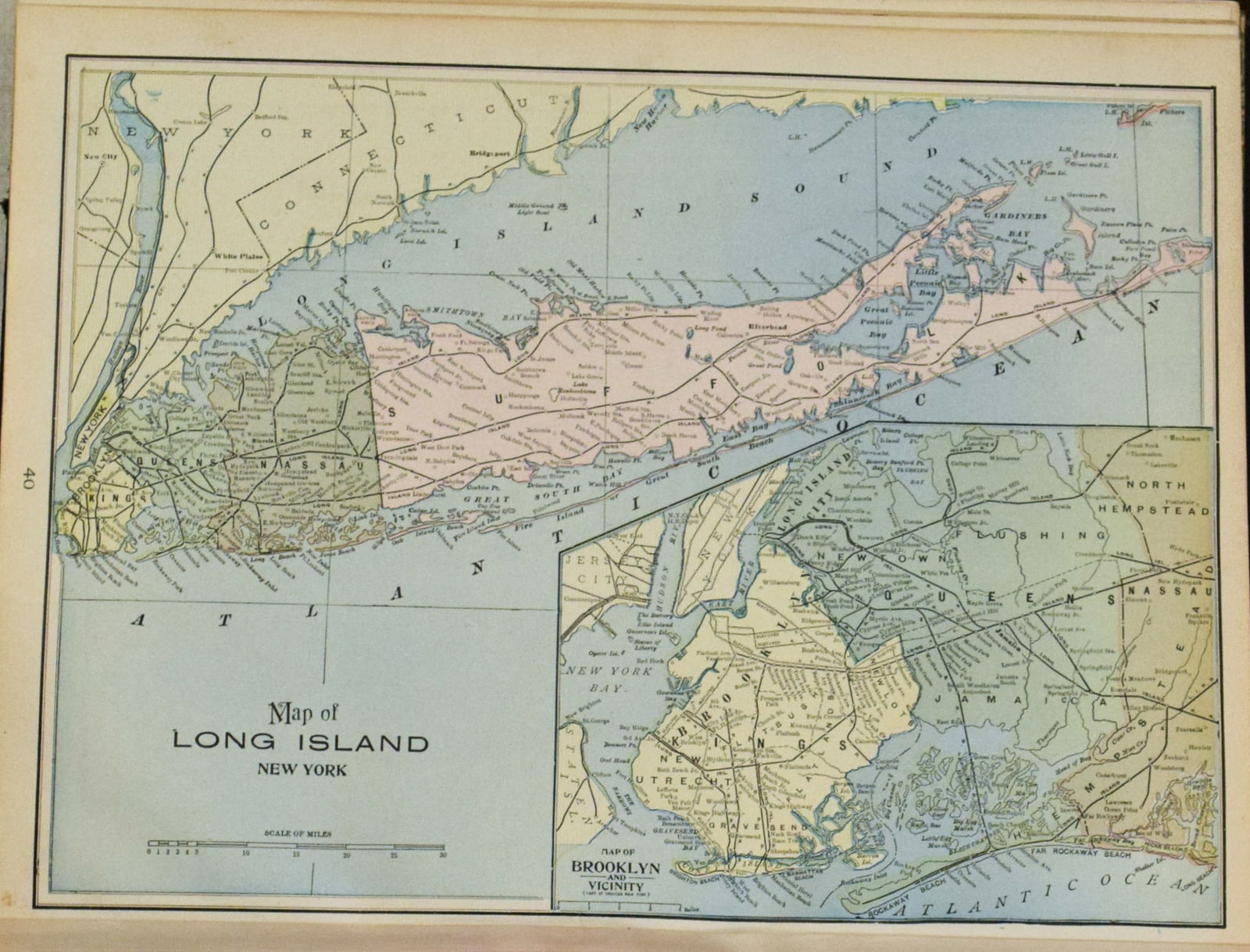 1902 Cram Map of Long Island -- Map of Long Island New York (1 of 1)