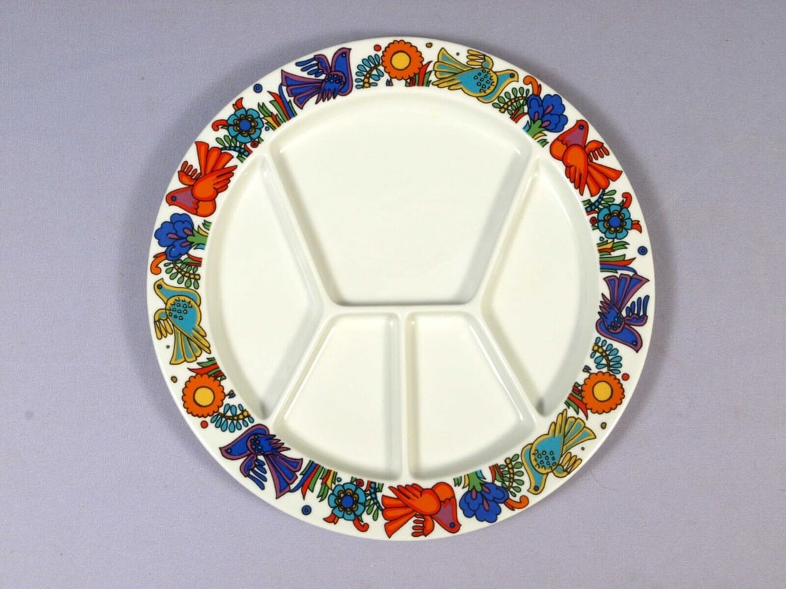 Villeroy & Boch Acapulco Divided Fondue Dinner Plate LUXEMBOURG Vintage (1 of 4)