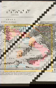 Scarce and fine 1701 1st ed. map of Italy by Herman Moll: Excellent example of Moll’s 1701 map of Italy from the first edition of “A System of Geography.” A very scarce map with expertly applied modern full hand coloring according to polit