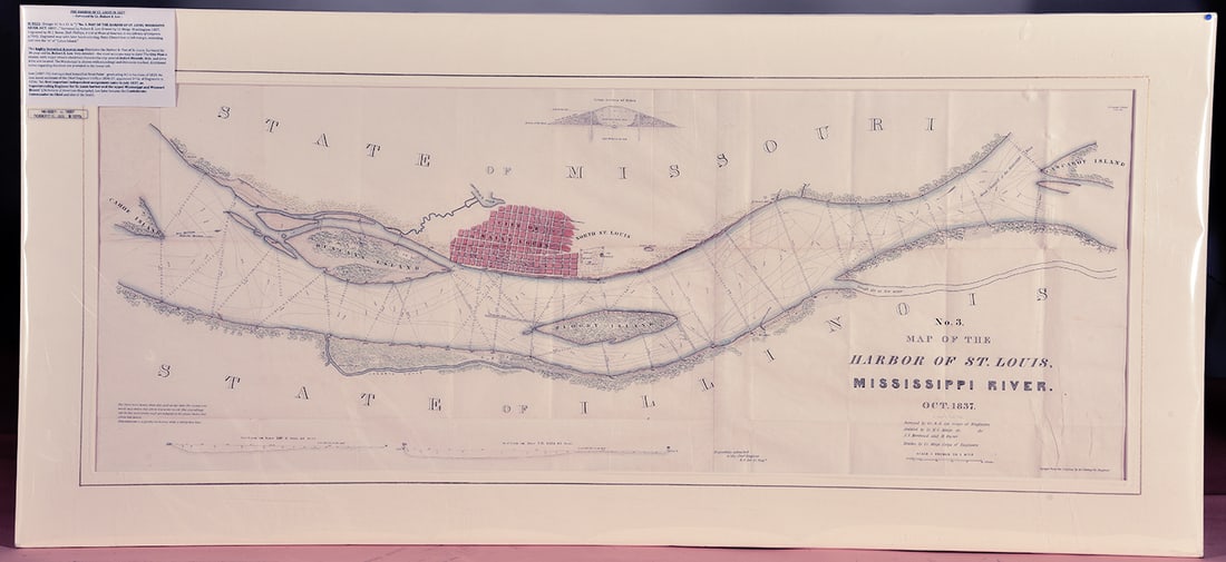 Scarce & important 1837 map of St. Louis Harbor by Robt. E. Lee & Lt. Meigs (1 of 7)