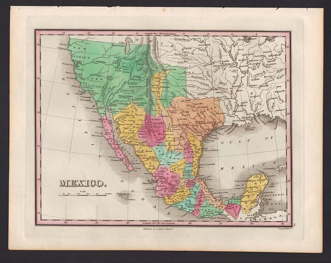 Scarce 1833 Finley map of Mexico â€“ fine example (1 of 5)