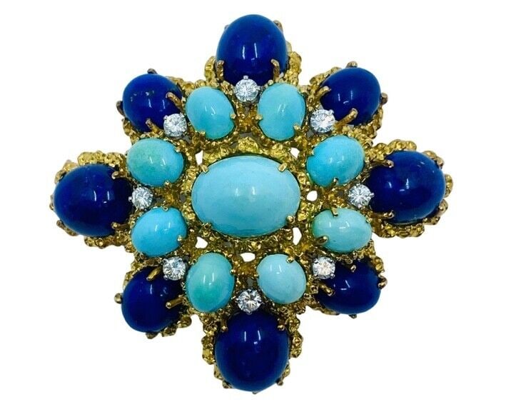 Tiffany & Co Lapis Lazuli Turquoise Brooch (1 of 6)