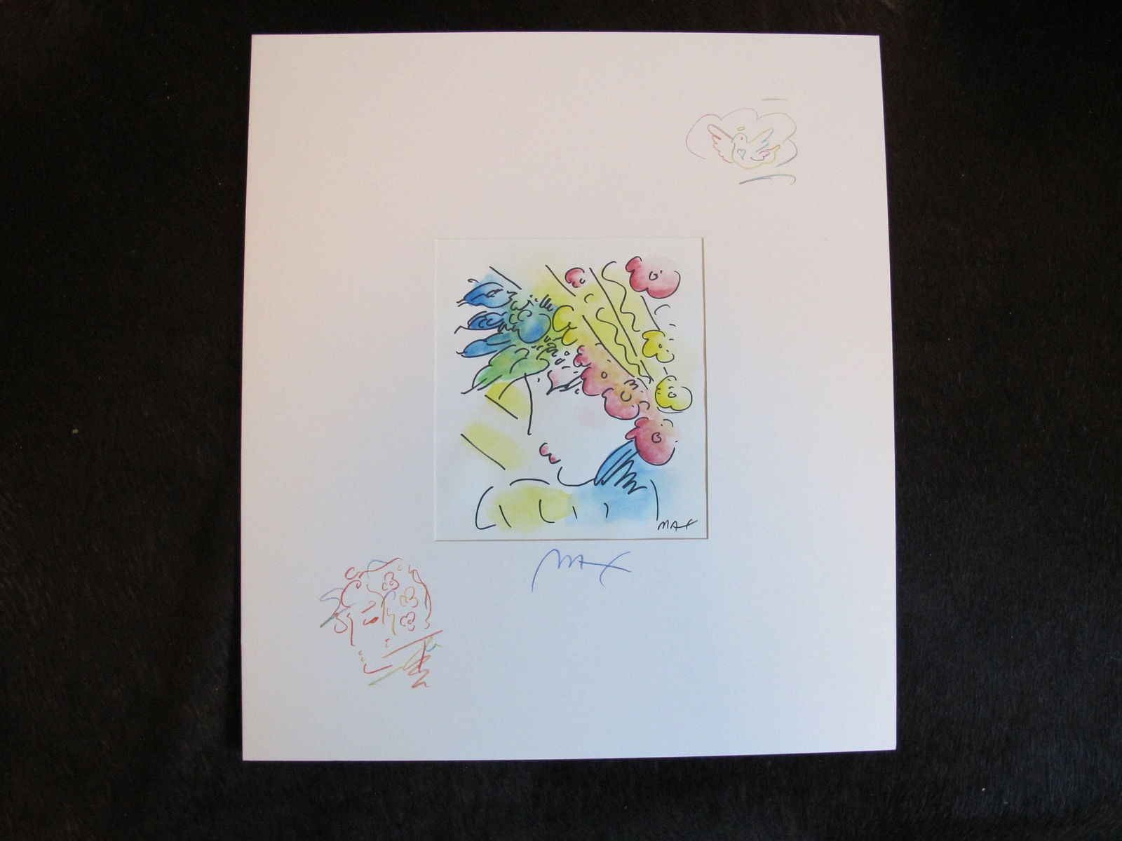 Peter Max ORIGINAL 19x22 inch Watercolor With color pencil Blushing Beauty Art Work Original One of (1 of 7)